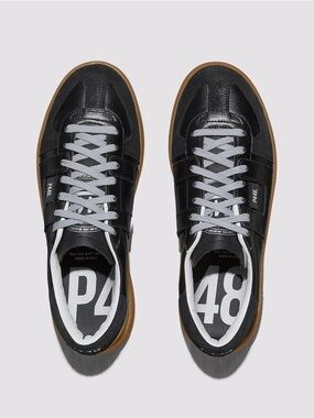P448 Black Leather and Suede Sneakers Size 37